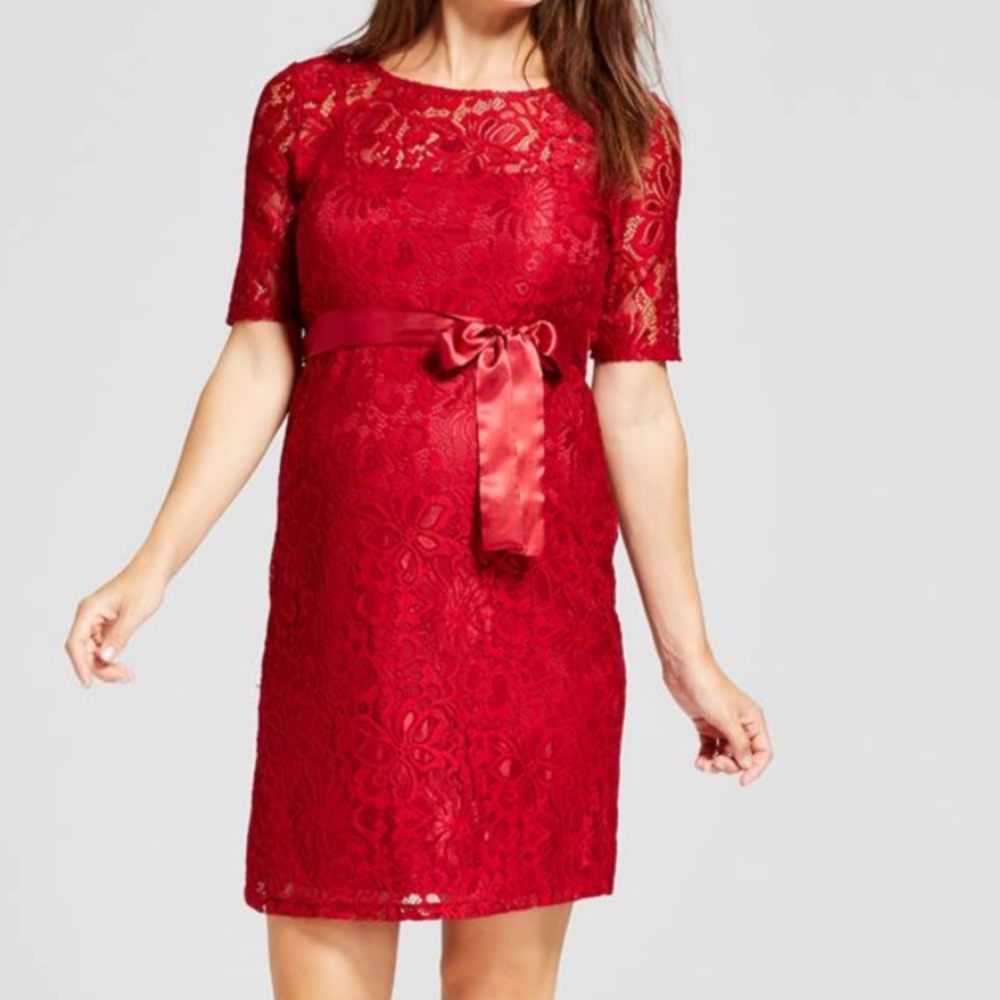 Red maternity dress